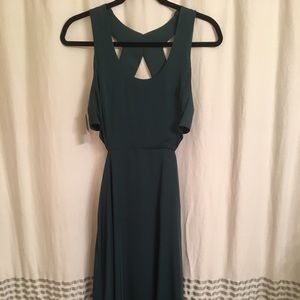 NWT Aritzia emerald cut out open back formal dress
